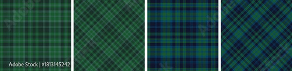 Fototapeta flannel pattern set.checkered fabric texture background.