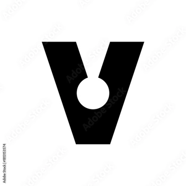 Obraz Letter V logo. Logo design. Template elements. Geometric abstract logo