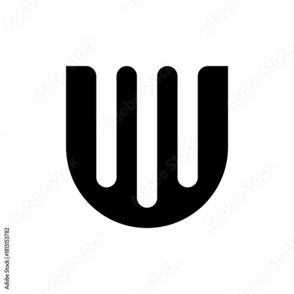 Fototapeta Letter U logo. Logo design. Template elements. Geometric abstract logo