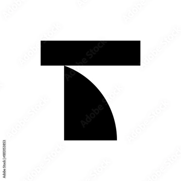 Fototapeta Letter T logo. Logo design. Template elements. Geometric abstract logo
