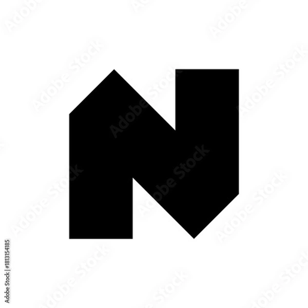 Obraz Letter N logo. Logo design. Template elements. Geometric abstract logo