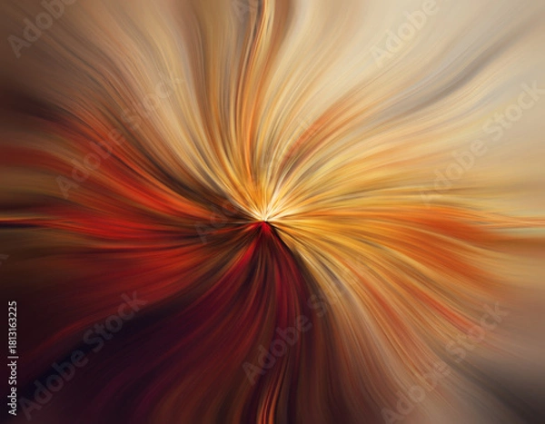 Fototapeta Energetic abstract art featuring a radiant swirl of vibrant warm color light illustration
