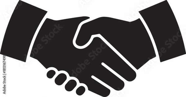 Obraz Business handshake icon and logo silhouette vector illustration