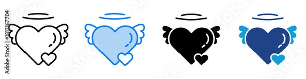 Obraz Heart icon set multiple style collection