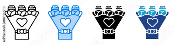 Obraz Rose icon set multiple style collection