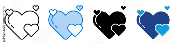 Obraz Love icon set multiple style collection