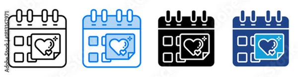 Obraz Calendar icon set multiple style collection