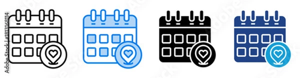 Obraz Date icon set multiple style collection