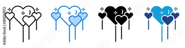 Obraz Balloons icon set multiple style collection