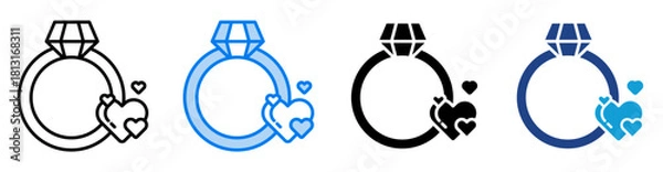 Obraz Ring icon set multiple style collection