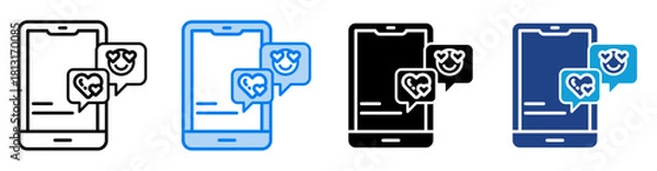 Obraz Love Message icon set multiple style collection