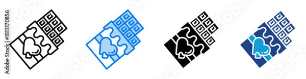 Obraz Chocolate icon set multiple style collection