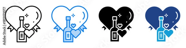 Obraz Wine icon set multiple style collection