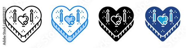 Obraz Cake icon set multiple style collection