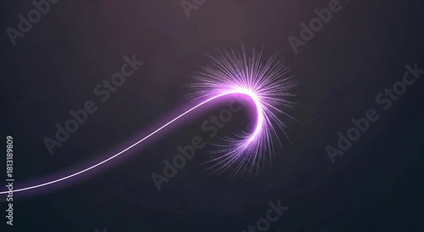 Fototapeta Dynamic purple light trail creates striking visual for tech or creative projects design