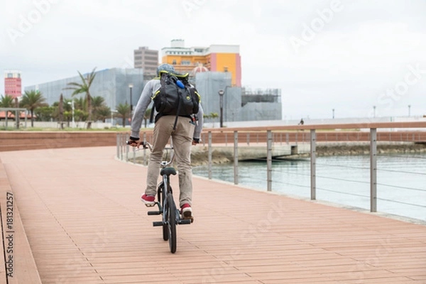 Obraz 海辺でＢＭＸに乗る男性