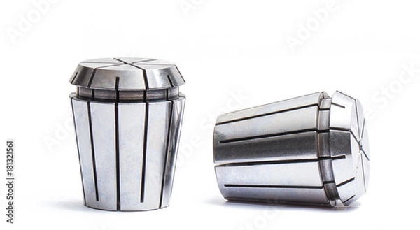 Fototapeta collets High precision drilling holder isolated on white background.