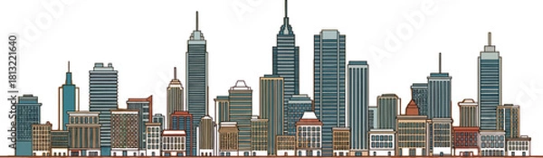 Obraz Striking cityscape illustration with dynamic lines, perfect for modern design