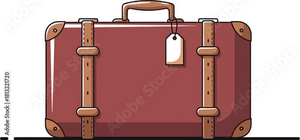 Obraz Charming vintage suitcase ready for your next adventure destination travel plans