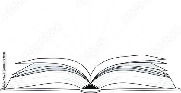 Obraz Discover amazing knowledge with an open book, shining bright idea concept art