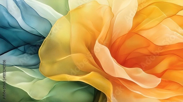 Fototapeta Vibrant Abstract Floral Design with Soft Petals and Color Gradients