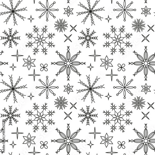 Fototapeta  Seamless background. Lace snowflake pattern.