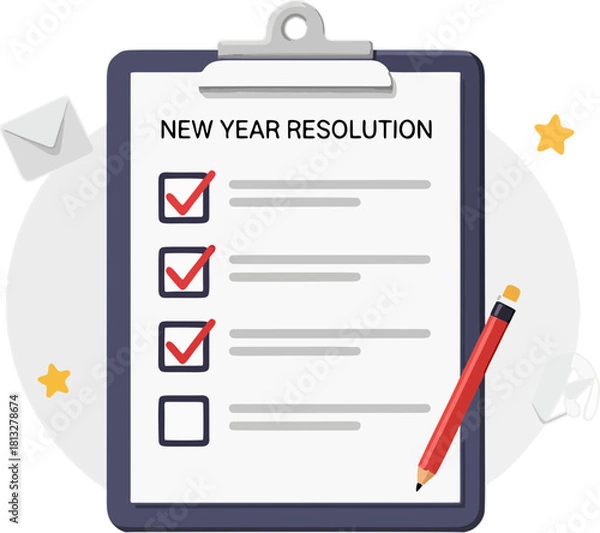 Obraz New Year Resolution Checklist