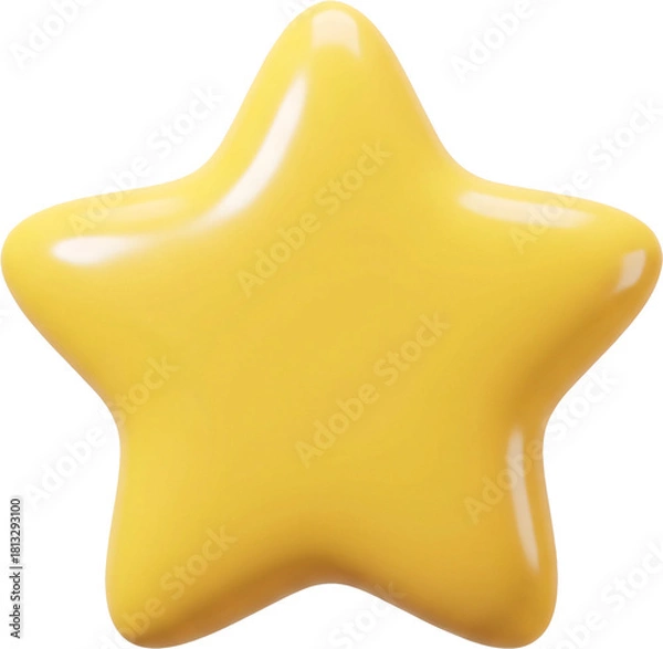 Fototapeta Yellow Star PNG in Transparent Background