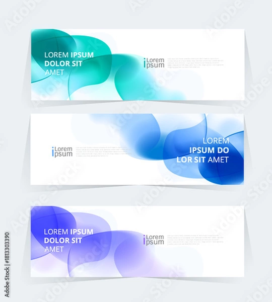 Obraz Geometric banner design with vector presentation template.