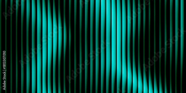 Fototapeta Abstract teal vertical lines with soft light and dark shadows
