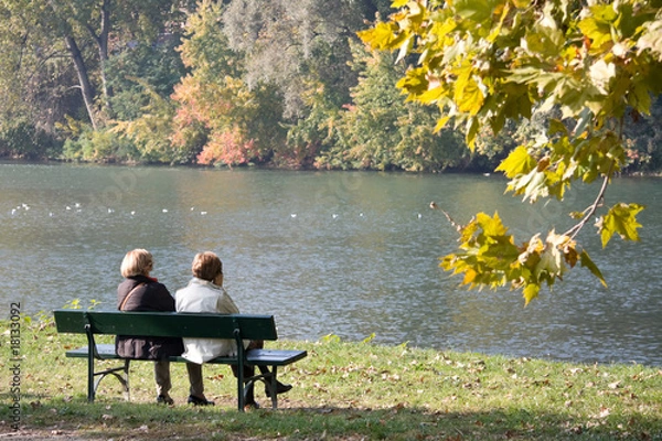 Obraz Signore sedute in riva al Po