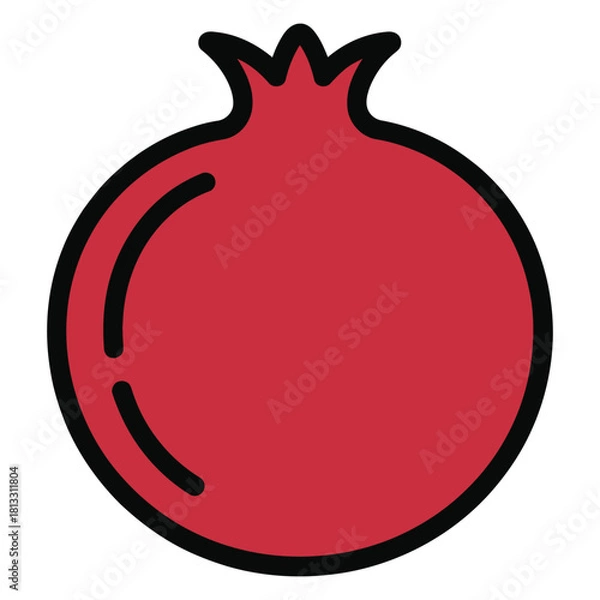 Fototapeta Vibrant Pomegranate Illustration with Clean Lines and Bold Color a Symbol of Health and Nutrition Ideal for Food and Wellness Design Projects