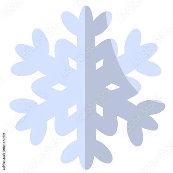Obraz Layered Light Blue Paper Cut Snowflake with Depth Effect