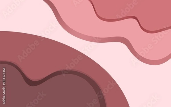 Obraz Abstract Wavy Background with 3D Layered Paper Cut Effect in Red and Pink Tones