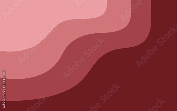 Obraz Abstract Red and Pink Wavy Background with Layered Shadows