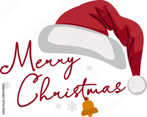 Obraz Merry christmas flyer greeting template. Flat christmas greeting card card template