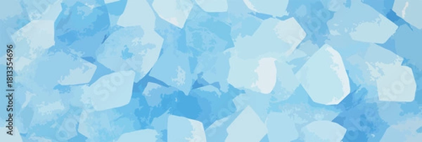 Obraz 차가운 얼음 조각들이 겹쳐진 추상적인 파란색 배경