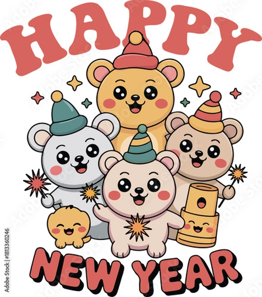 Obraz Modern Happy New Year 2026 T-Shirt Design 