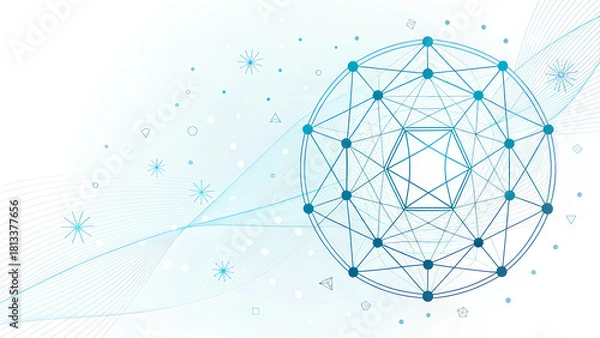 Fototapeta Web3 technology enables decentralized applications to thrive in connected digital landscape, fostering innovation and collaboration