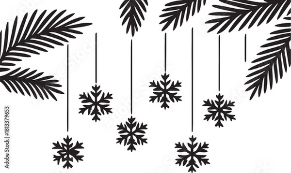 Fototapeta Palm tree silhouette pattern vector illustration