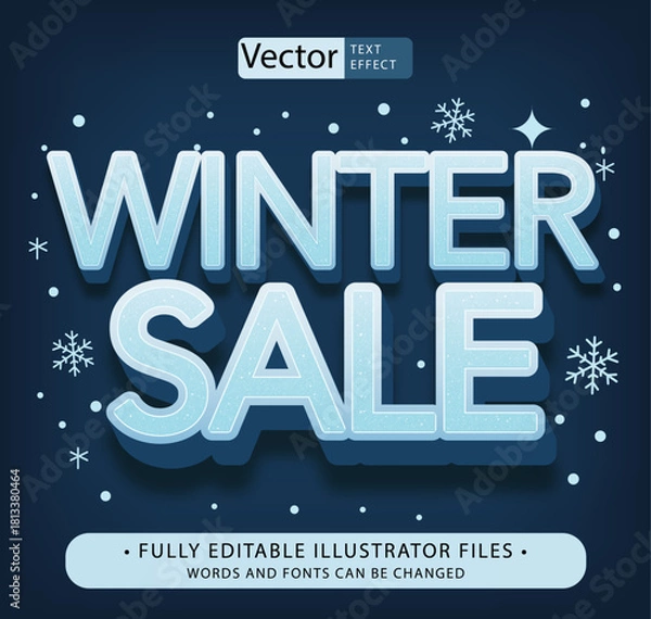 Obraz winter sale text effect editable adobe illustrator file