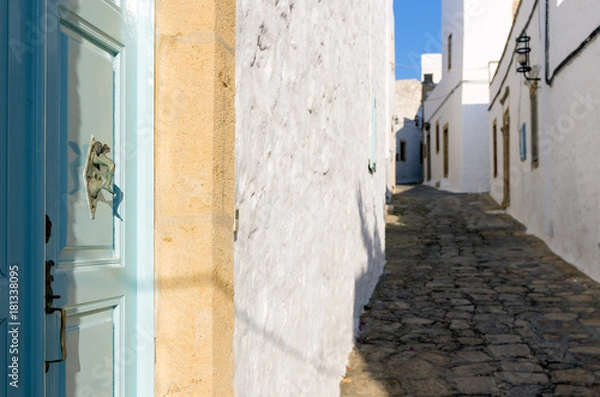 Fototapeta Traditional  architecture in the chora of Patmos island, Dodecanese, Greece 
