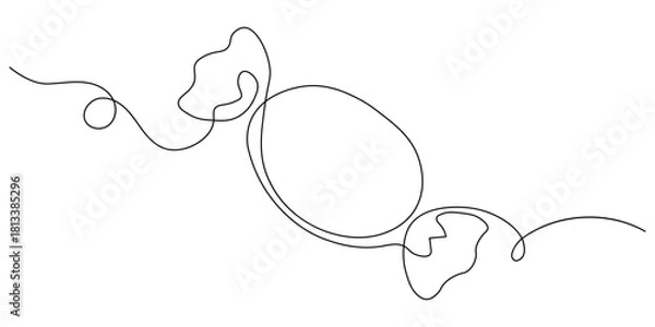 Fototapeta Continuous One Line Drawing of Candy icon vector. sweetness, dessert symbol. vector illustration.