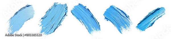 Fototapeta Abstract Blue Brush Strokes for Artistic Backgrounds and Designs, Isolated on Transparent, white background