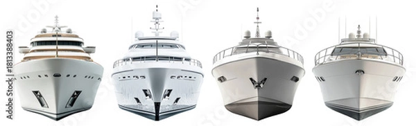 Fototapeta Elegant Collection of Luxury Yachts in a Stunning Display, Isolated on Transparent Background