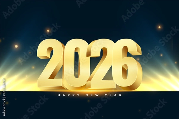 Obraz 3d style 2026 happy new year background