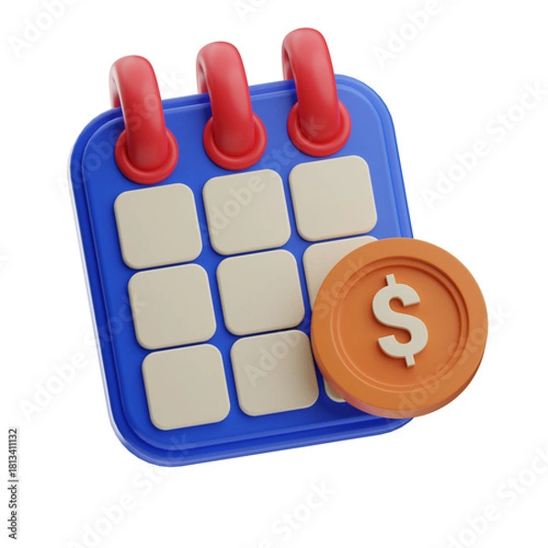 Fototapeta Digital Calculator with Coin