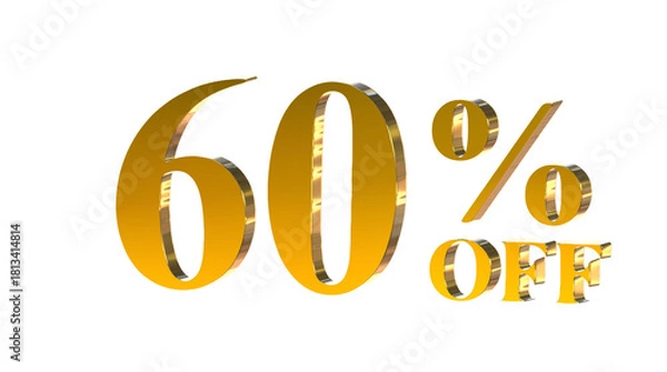 Obraz 60% OFF Promotional Graphic – 3D Bold Gold 