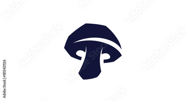 Fototapeta Stylized mushroom icon isolated on white background for design elements