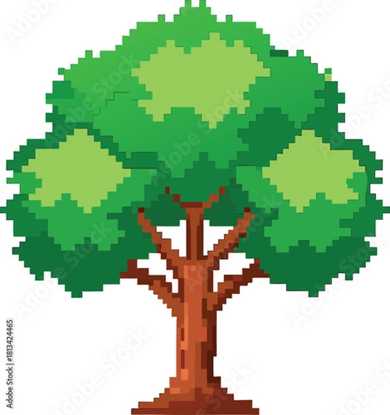Obraz Pixel art style tree